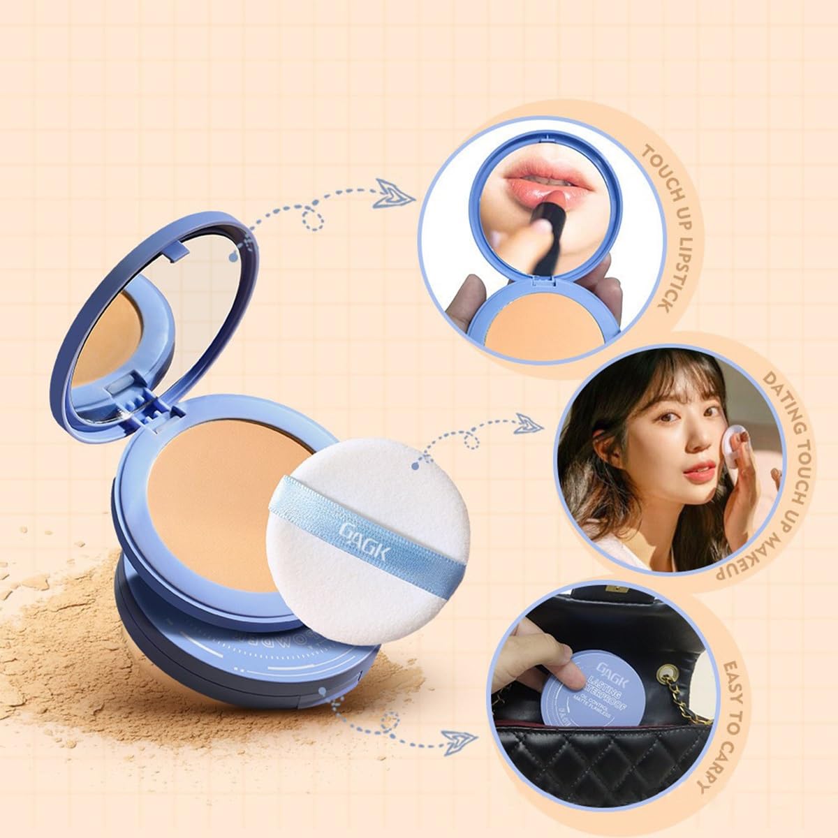 Gagk_Matte_Perfection_Pressed_Powder,_Waterproof_Face_Powder,_Summer_Oil_Control_Setting_Powder,_Lightweight_Facial_Makeup_for_Soft_Focus_Finish(#02_NATURAL_BEIGE)