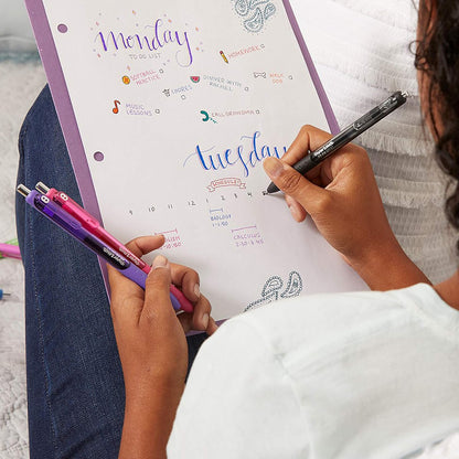 Paper_Mate_InkJoy_Retractable_Gel_Pens,_Medium_Point,_0.7_mm,_Black_Barrels,_Assorted_Ink_Colors,_Pack_Of_6