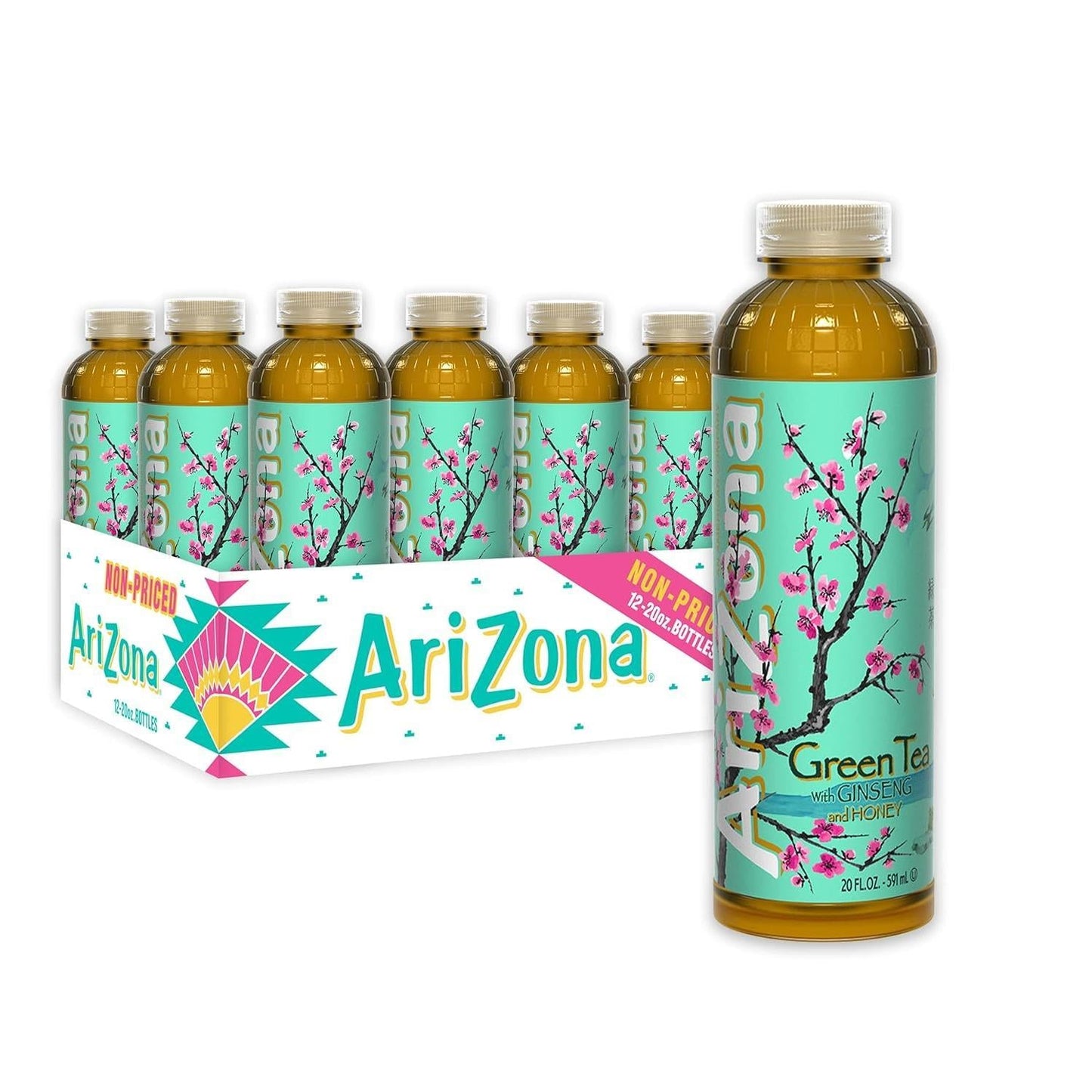 AriZona_Green_Tea_with_Ginseng_and_Honey,_20_Fl_Oz_(Pack_of_12)