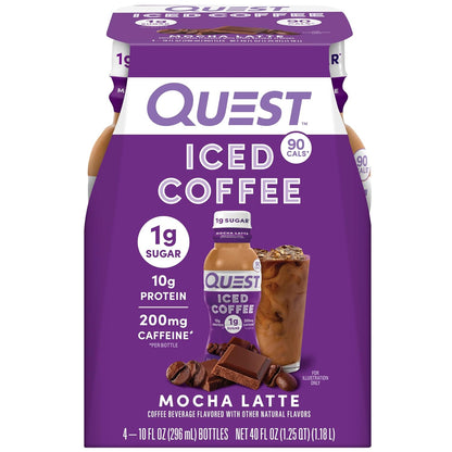 Quest_Nutrition_Iced_Coffee,_Mocha_Latte,_1g_of_Sugar,_10g_Protein,_90_calories,_200mg_caffeine,_4_Count