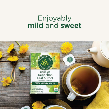 Traditional_Medicinals_Tea,_Organic_Dandelion_Leaf_&_Root,_Supports_Kidney_Function_Healthy_Digestion,_16_Tea_Bags