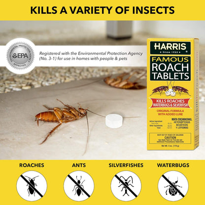 Harris_Roach_Tablets,_Boric_Acid_Roach_and_Insects_Killer_with_Lure,_Alternative_to_Bait_Traps