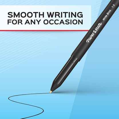 Paper_Mate_Write_Bros_Ballpoint_Stick_Pen,_Black_Ink_with_Barrel,_1mm_Medium_Point_-_8_Pack_(2140570)