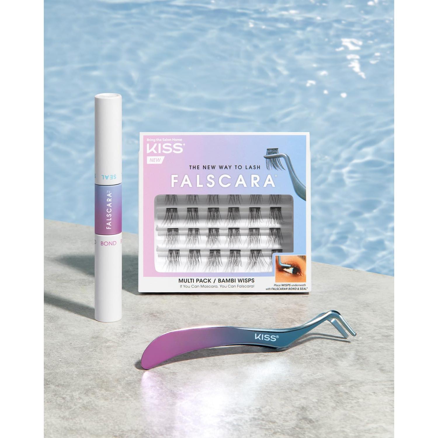 KISS_Falscara_Bond_and_Seal_For_False_Eyelash_Wisps,_Adhesive_for_False_Eyelash_Extensions_Look_Clusters,_Includes_Double-Sided_Tube_of_BOND_0.15_oz._and_SEAL_0.14_oz.,_Black_Makeup_Salon_Flawless_Cosmetic_Eyelashes_Extensions_Mascara