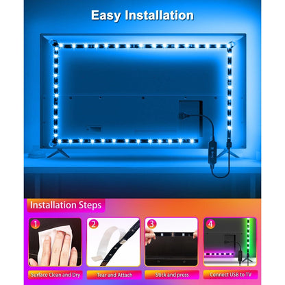 LED_Lights_for_TV,_TV_LED_Backlight_9.84_ft_RGB_TV_LED_Lights_That_Change_with_TV_Lights_Behind,USB_LED_Strip_Lights_for_TV_with_Remote_APP_Control,Bluetooth_LED_Light_Strips_for_TV