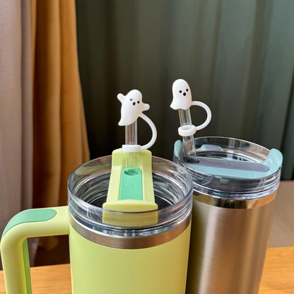 Cute_Ghost_Straw_Covers_Cap_Compatible_with_Stanley_Cup_30_40_oz,_4PCS_Silicone_Reusable_Drinking_Straw_Topper_Including_2_styles,_Funny_Tumbler_Accessories_Perfect_Halloween_Decorations