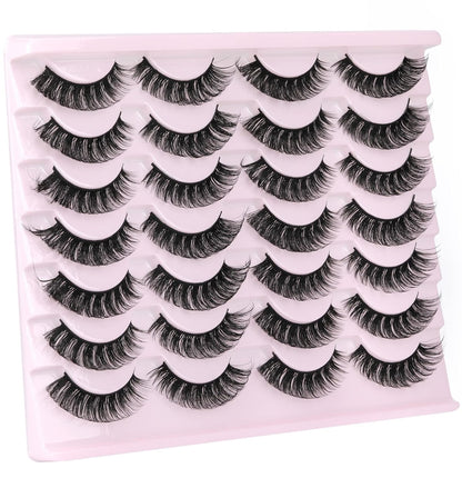 False_Eyelashes_Russian_Strip_Lashes_Fluffy_Fake_Eyelashes_Extension_D_Curl_Wispy_Handmade_Soft_Reusable_14_Pairs_Lashes_Pack_Eyelash_Extensions_Makeup_Cosmetic_Lash_Extensions_Eyelash_Extension_Eyelash_Extension_Lash_Extension