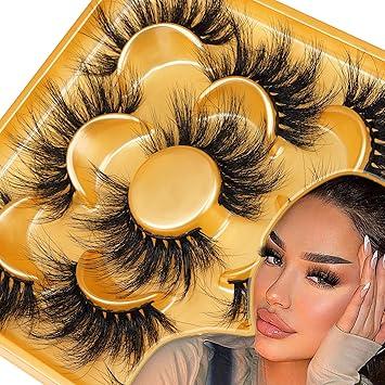 Focipeysa_Dramatic_Eyelashes_Fluffy_Faux_Mink_Lashes_22mm_Long_False_Eyelashes_D_Curl_Eyelashes_that_Look_Like_Extension_5_Pairs_Pack