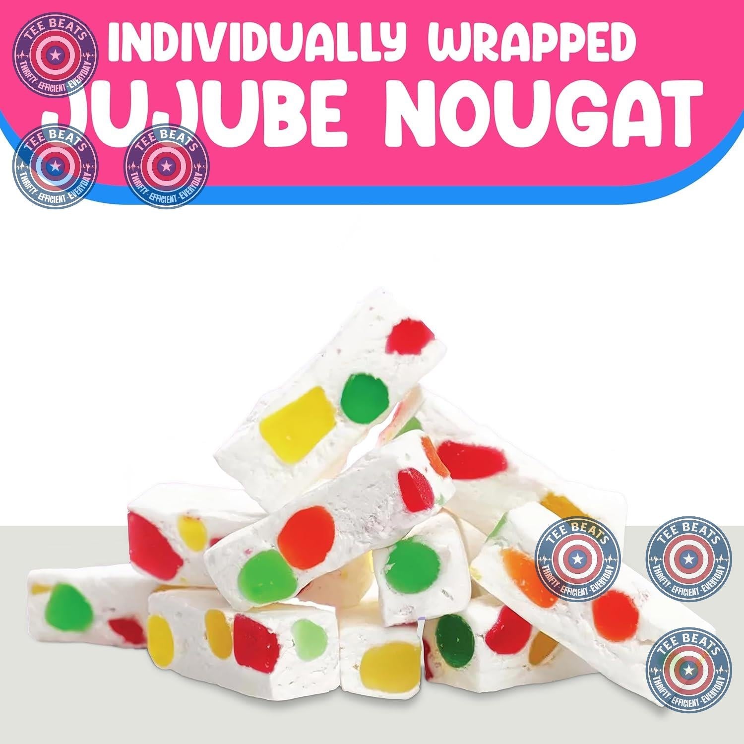 Jujube_Nougat_10oz_Approx_26_Pieces_-_Sweet_Candy_Individually_Wrapped_Fruit_Chews_Chewy_With_Jelly_Fruits_Beans_Dish_Essential_-Nougat_Fruities_Perfect_for_Sharing_Adults_&_Kids