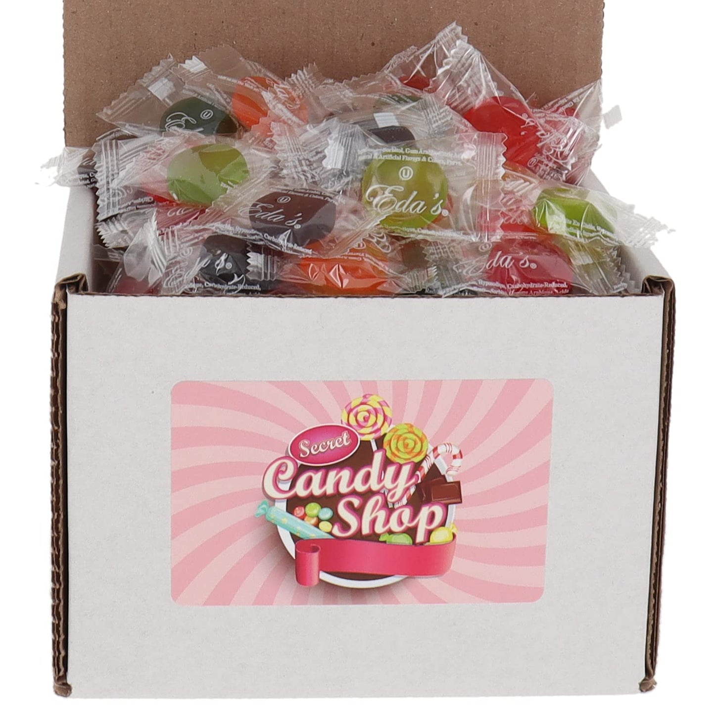 SECRET_CANDY_SHOP_Eda's_Sugar_Free_Hard_Candy_Zero_Sugar_Candies_Bulk_in_Box_(Individually_Wrapped)_(Assorted_Fruit,_8oz)