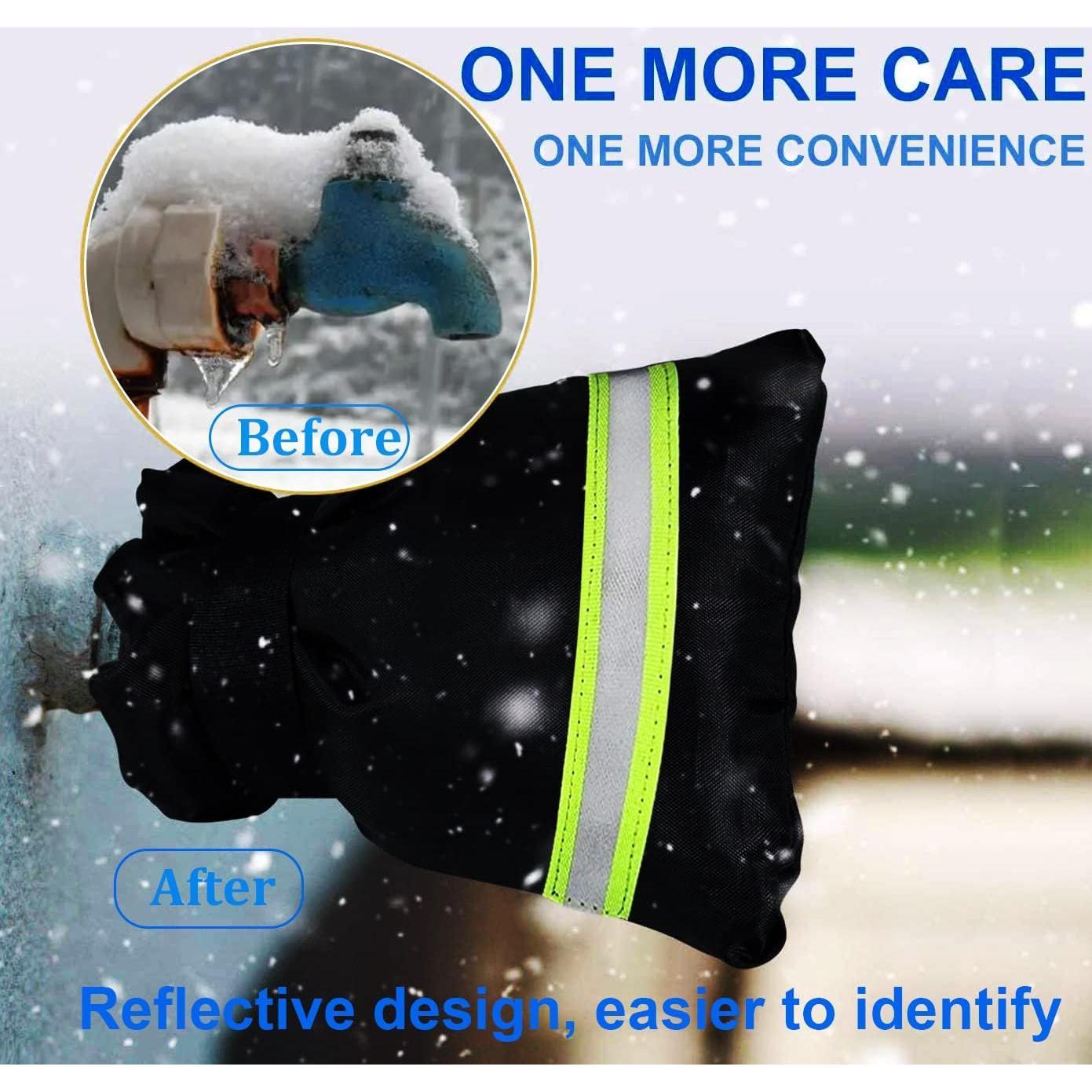 Outdoor_Faucet_Covers_for_Winter_Freeze_Protection,_Upgraded_Thicken_8.5"_H_x_6.1"_W_Outside_Faucet_Socks_for_Winter_Waterproof_Hose_Bibs_Insulated_Spigot_Cover,_4_Pack_Reflective_Black