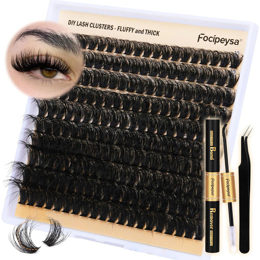 DIY_Eyelash_Extension_Kit_Volume_Fluffy_Lash_Clusters_Kit_10-18mm_Thick_Lash_Extensions_180D_Individual_Eyelashes_Extensions_Kit_with_Lash_Bond,_Lash_Remover,_Lash_Applicator_Makeup_Gentle_Cosmetic