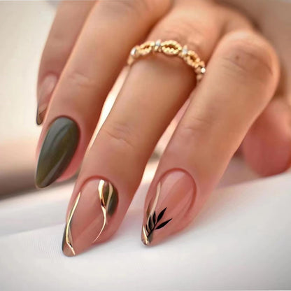 French_Tip_Press_on_Fake_Nails_Press_ons_with_Designs_Chrome_False_Nails_Long_Glossy_Full_Cover_Glue_on_Nails_Cute_Acrylic_Stick_on_Nails_for_Women_Nails_Manicure_Decoration_24Pcs