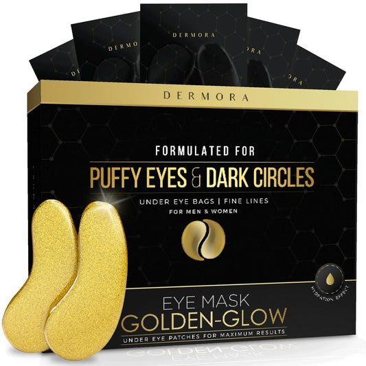 DERMORA_Golden_Glow_Under_Eye_Patches_-_Rejuvenating_Treatment_for_Dark_Circles,_Puffy_Eyes,_Travel_&_Wrinkles_-_Comfortable_Skin_Care