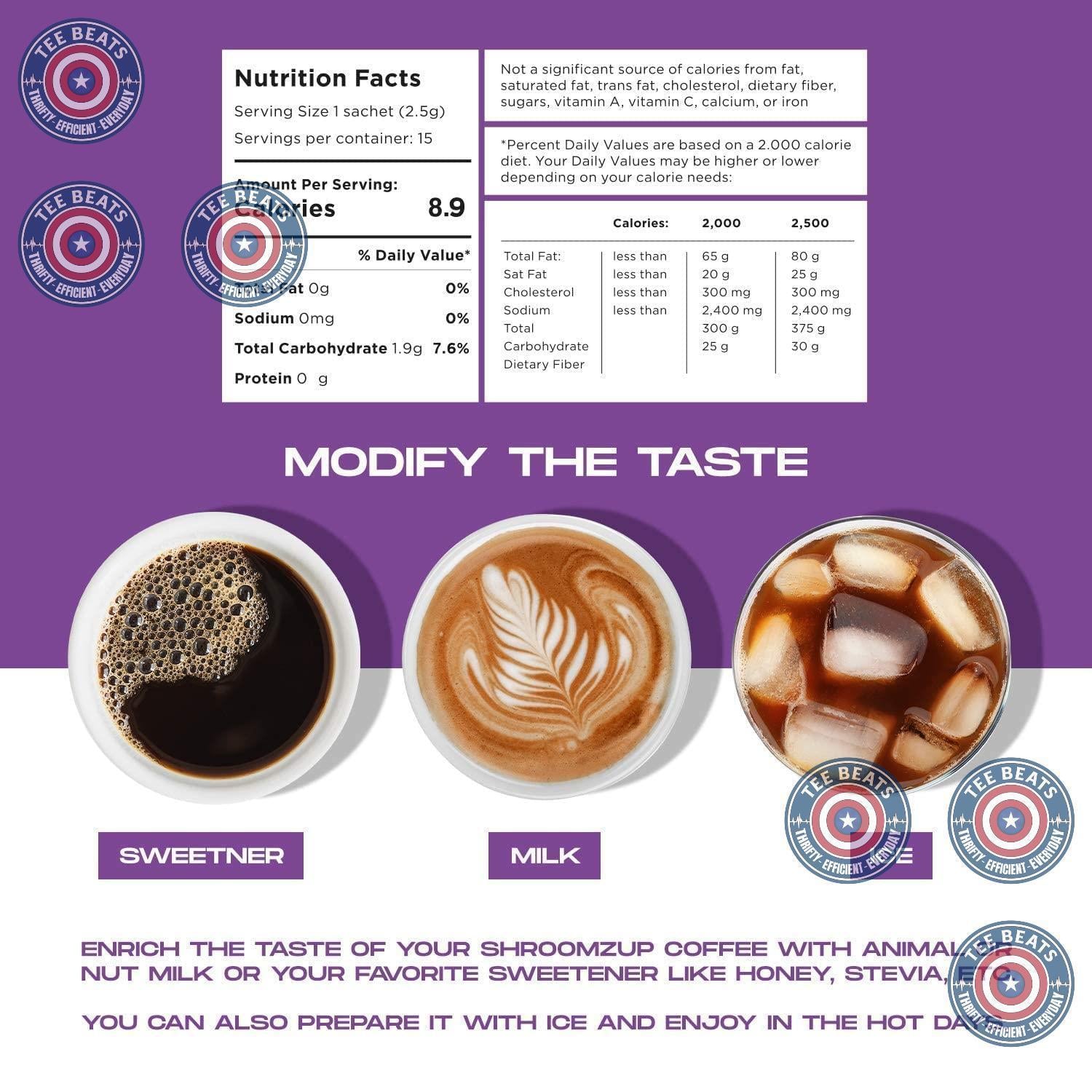 Shroomzup_Mushroom_Coffee_Instant_-_15_Single_Serve_Packets_with_4_Mushrooms_Lion’s_Mane,_Reishi_Chaga_Cordyceps_Vegan_Nootropic_for_Energy