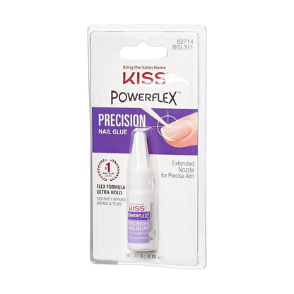 KISS_PowerFlex_Precision_Nail_Glue_-_Fast_Drying_Adhesive_for_Glue-On_Nails_&_Repairs_with_Precision_Tip_Nozzle,_Ideal_for_Tips_&_Wraps,_Net_Wt._0.10_oz_(3g)_Manicure_Nail_Art_Nail_Care_Nail_Polish_Polish_Cutics_Cosmetic_Salon