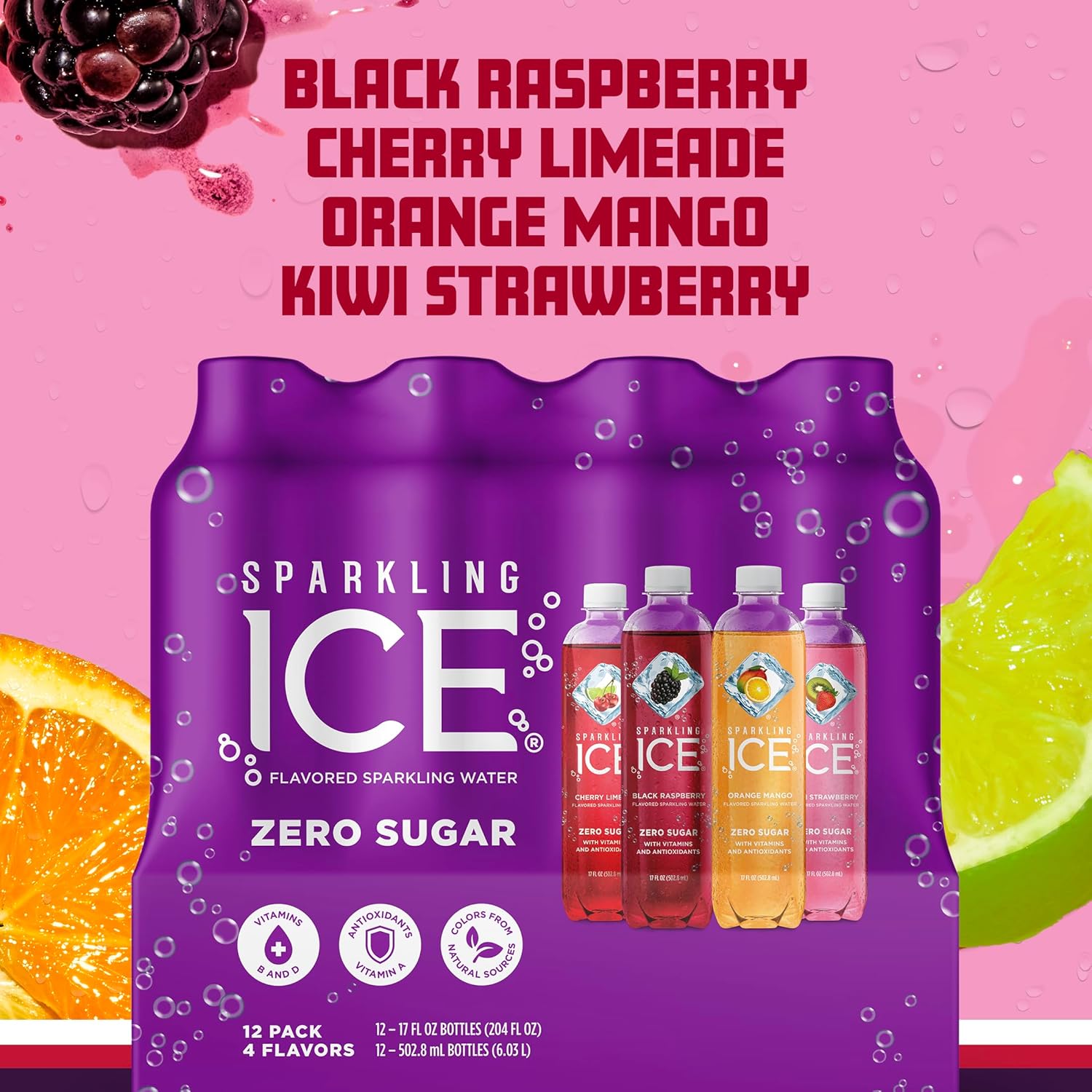 Sparkling_Ice_Purple_Variety_Pack,_Flavored_Water,_Zero_Sugar,_with_Vitamins_and_Antioxidants,_17_fl_oz,_12_count_(Black_Raspberry,_Cherry_Limeade,_Orange_Mango,_Kiwi_Strawberry)_-_Beverage_-_Soda