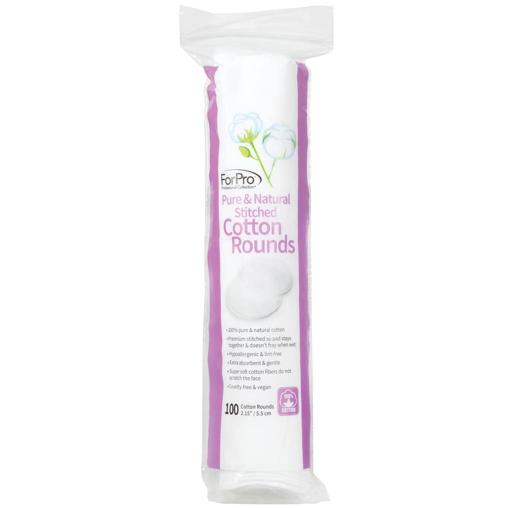 ForPro_Pure_&_Natural_Stitched_Cotton_Rounds_for_Face_400_Count_Makeup_Pack_Pads_Cosmetic