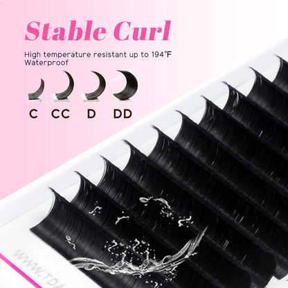 TDANCE_Easy_Fan_Lash_Extension_Rapid_Blooming_Volume_Eyelash_Extensions_C_CC_D_DD_J_B_L_Curl_0.03-0.12mm_Thickness_Easy_Fan_Volume_Lashes_Self_Fanning_Eyelashes_Extension_(D-0.07,14-19mm)_Makeup_Cosmetic