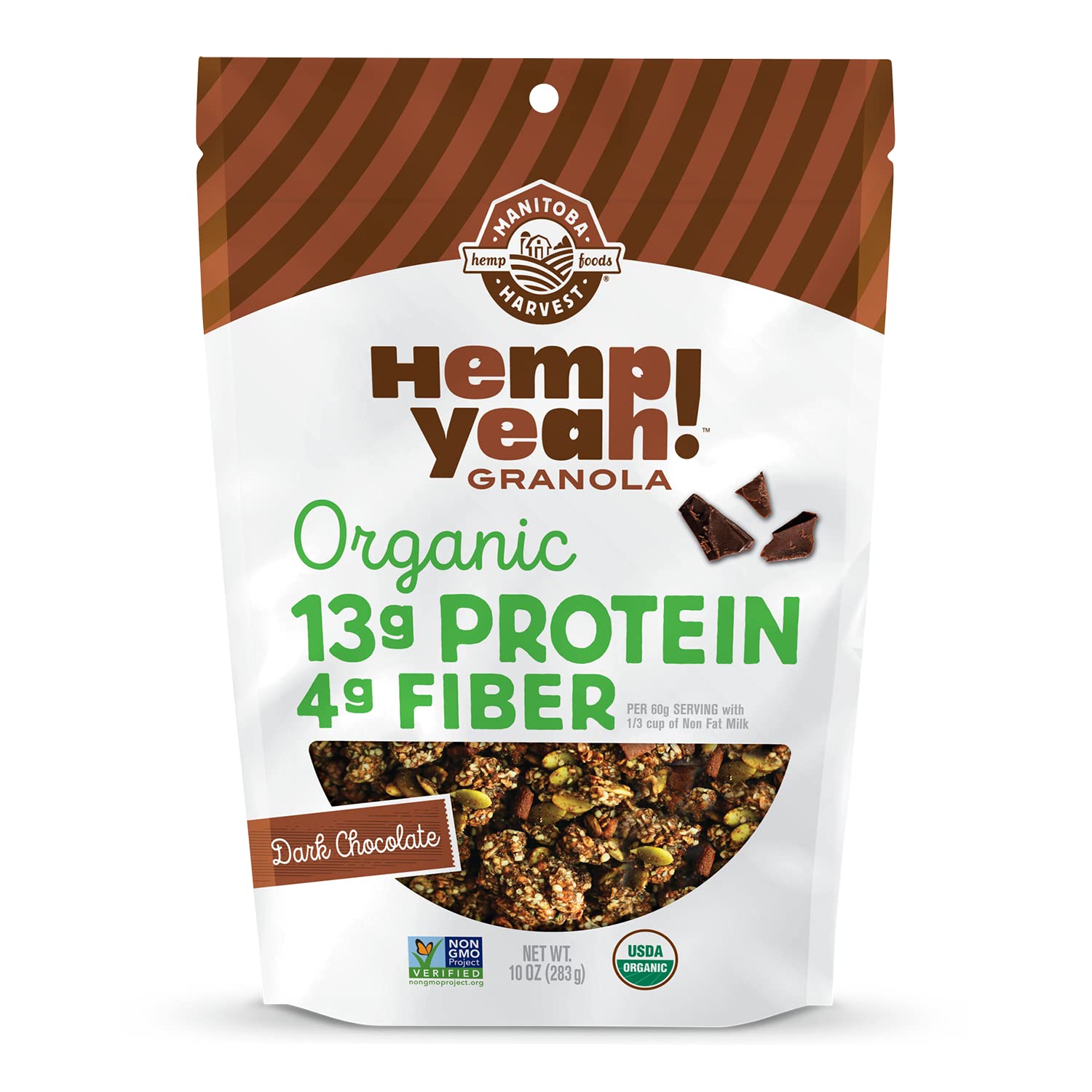 Manitoba_Harvest_Hemp_Yeah!_Granola_10_oz_-_Dark_Chocolate,_13_g_Protein,_3_g_Omegas_3_&_6,_4_g_Fiber,_Organic_&_Non-GMO,_Breakfast_Muesli