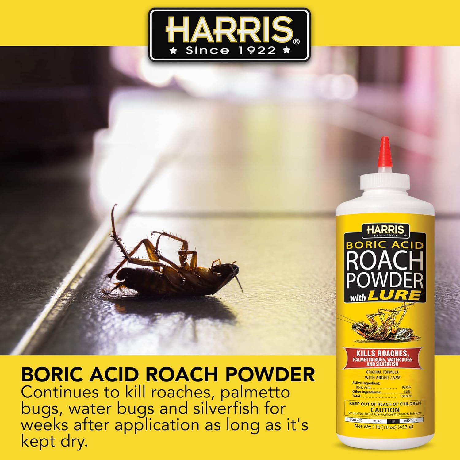 HARRIS_Boric_Acid_Roach_and_Silverfish_Killer_Powder_16oz_for_Insects_-_Effective_Insect_Repellent