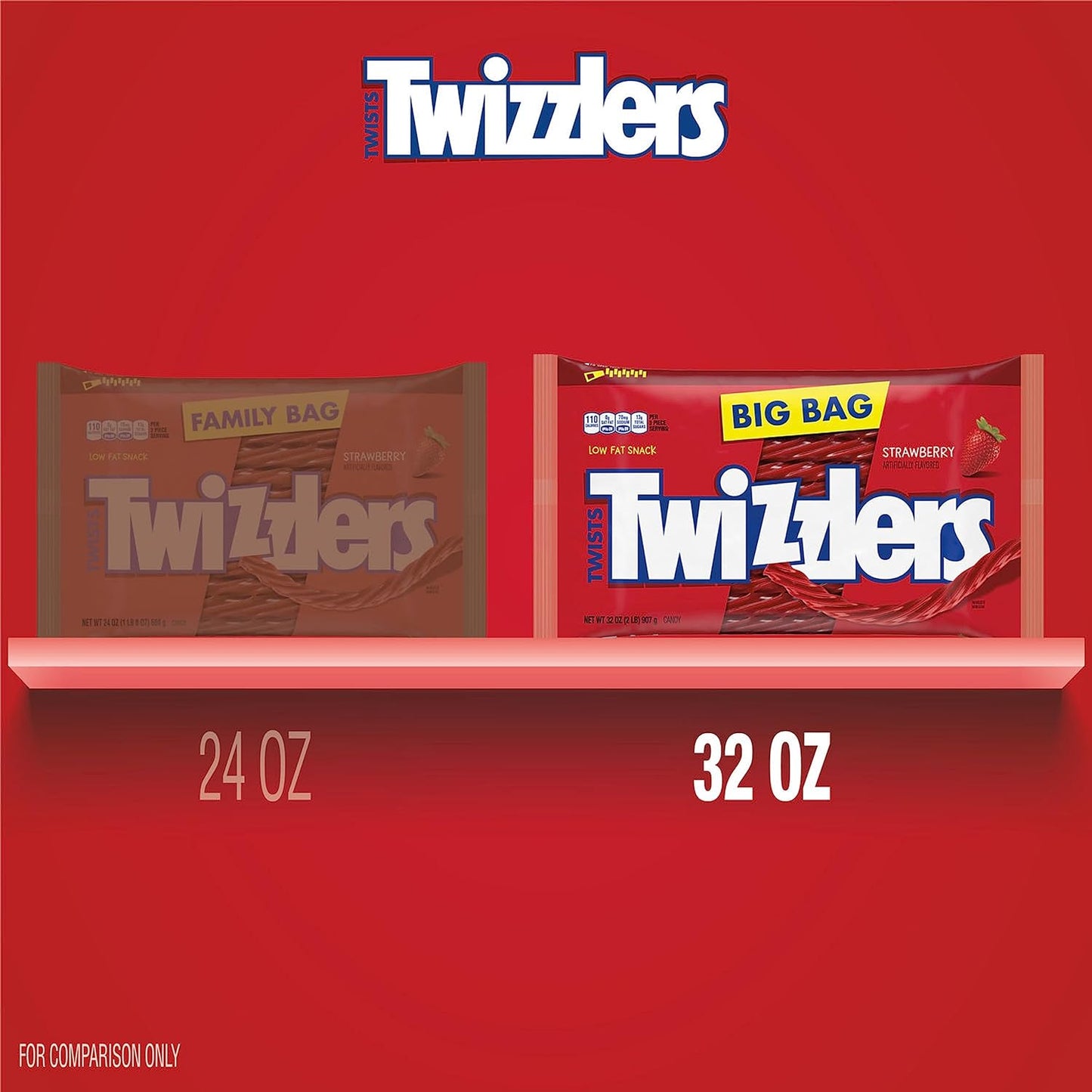 TWIZZLERS_Twists_Strawberry_Flavored_Licorice_Style,_Low_Fat_Candy_Big_Bag,_32_oz_Sweet_Snack_Bonbon_Corn_Chewy