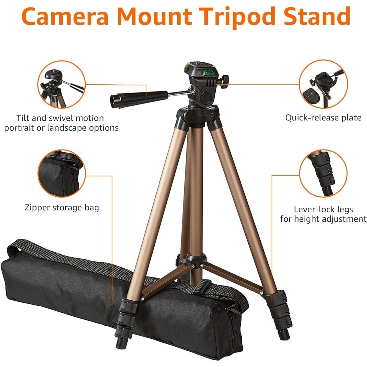 50-inch_Lightweight_Camera_Mount_Tripod_Stand_With_Bag,_Black/Brown