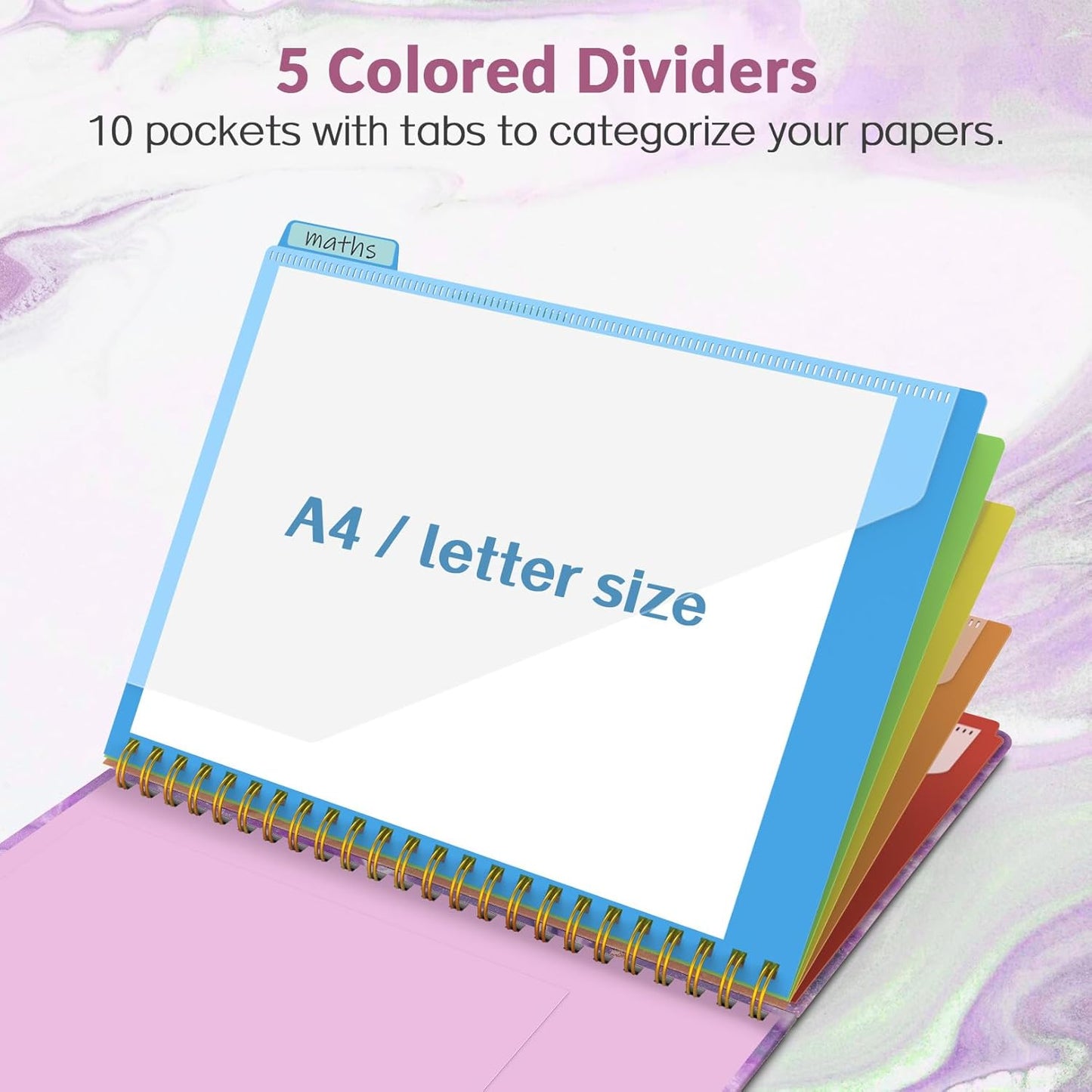 Sooez_Clipboard_Folio_with_Refillable_Notepad,_Clipboard_Folder_with_10_Storage_Pockets_for_Letter_Size,_Spiral_Clipboard_Notebook,_Cute_Portfolio_for_School_Office_Nursing