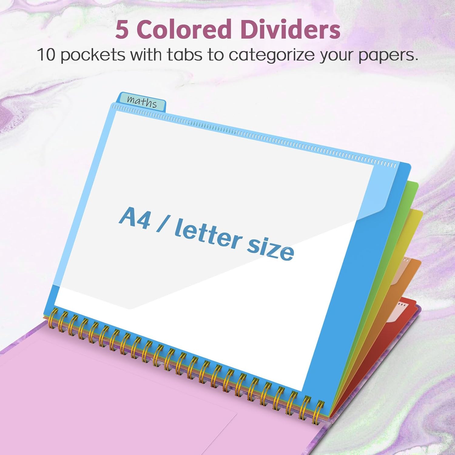 Sooez_Clipboard_Folio_with_Refillable_Notepad,_Clipboard_Folder_with_10_Storage_Pockets_for_Letter_Size,_Spiral_Clipboard_Notebook,_Cute_Portfolio_for_School_Office_Nursing