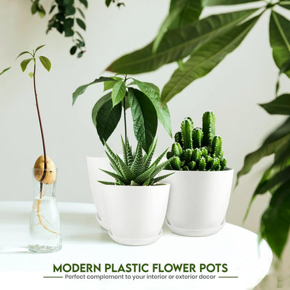 Utopia_Home_-_Plant_Pots_Indoor_with_Drainage_7/6.6/6/5.3/4.8_Inches_Flower_for_Planter_5_Pack_Plastic_Planters_Ideal_Stocking_Stuffers_or_Christmas_Decorations
