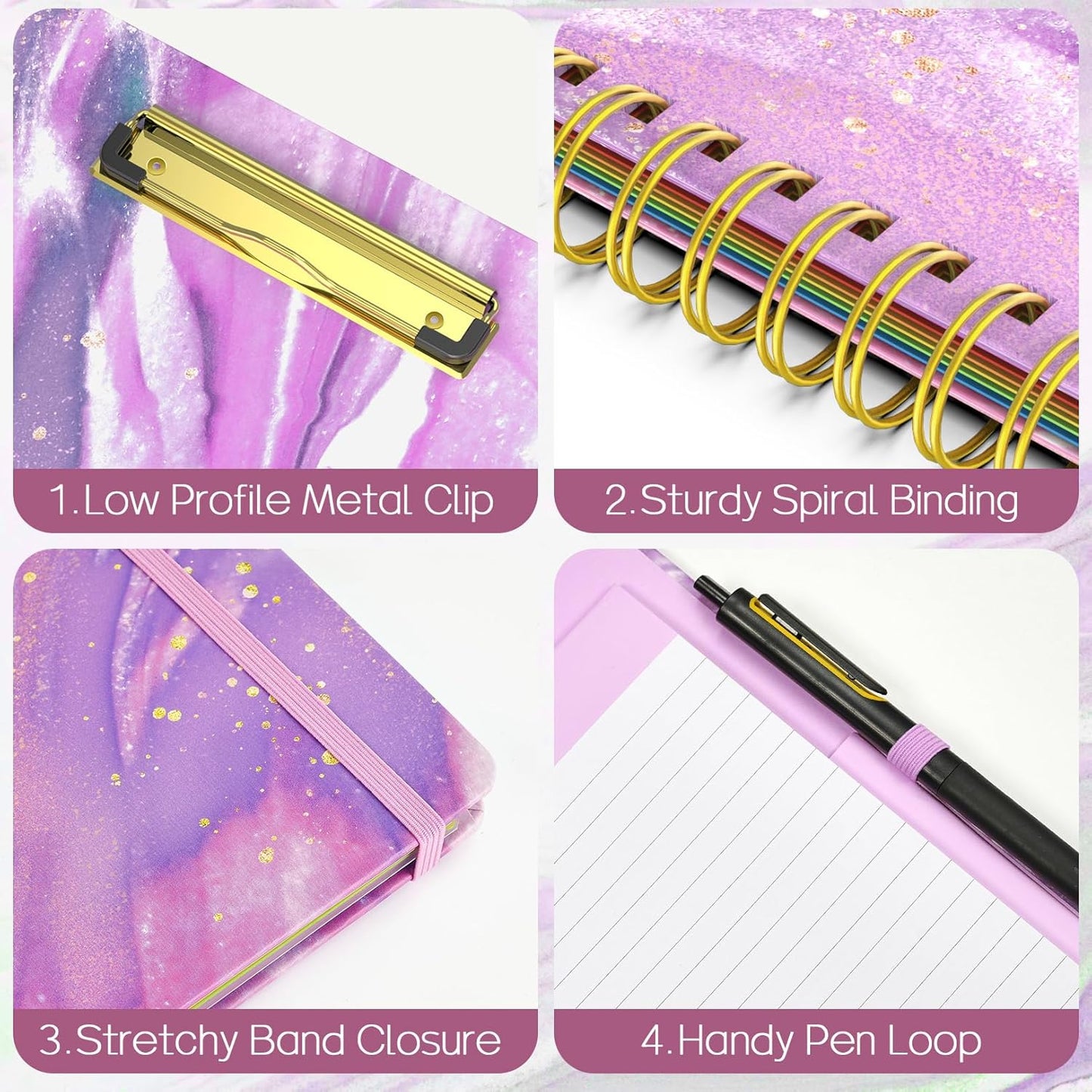 Sooez_Clipboard_Folio_with_Refillable_Notepad,_Clipboard_Folder_with_10_Storage_Pockets_for_Letter_Size,_Spiral_Clipboard_Notebook,_Cute_Portfolio_for_School_Office_Nursing