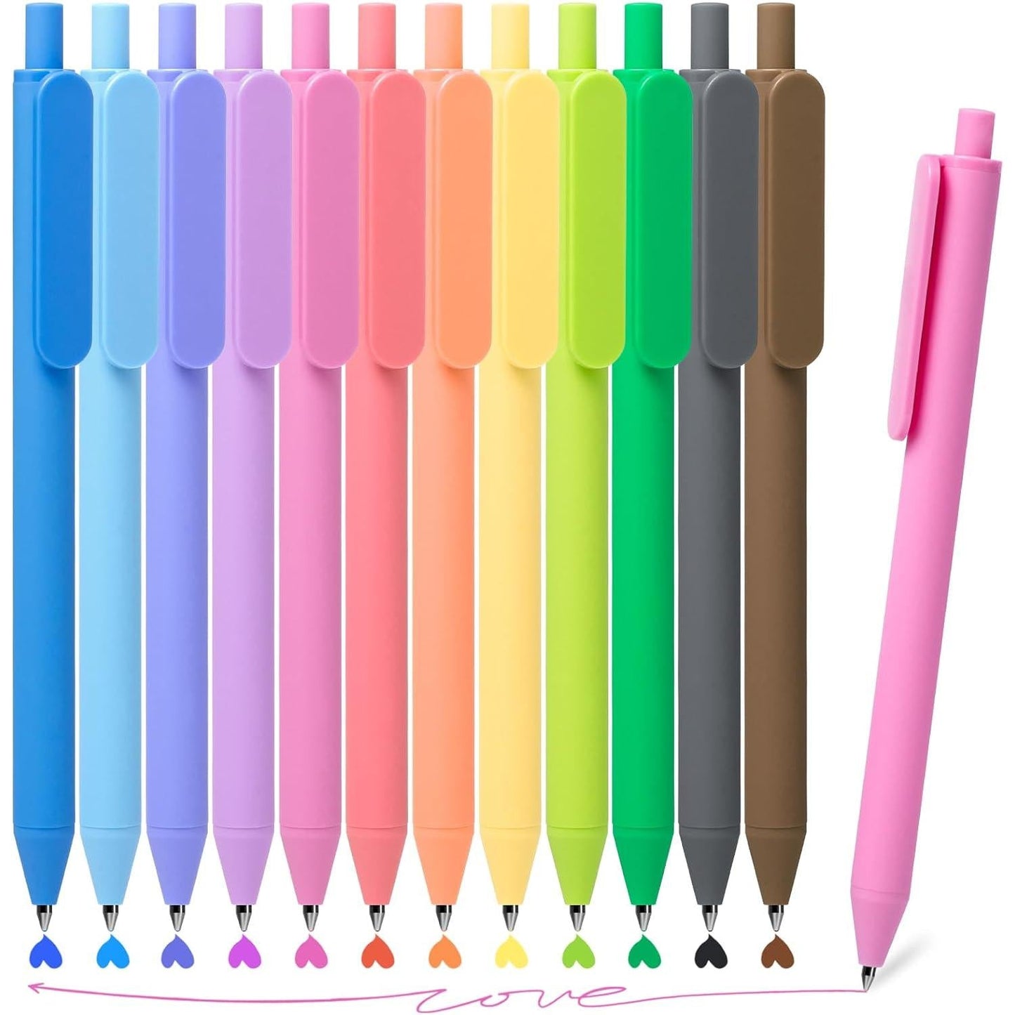 Gel_Pens_12_Retractable_Quick_Dry_Ink_Pens_Fine_Point_0.7mm,_Smoooth_Writing_Pens_Multicolor_for_Journaling,_Drawing,_Doodling,_and_Note_Taking,_Multicolor,_12-Count