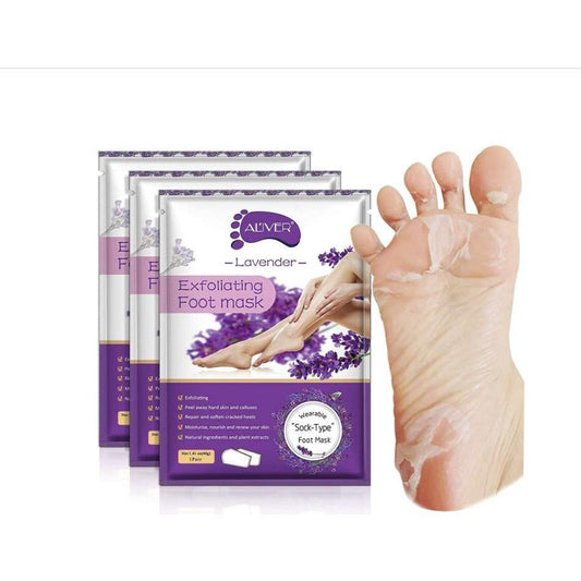 ALIVER_Foot_Peel_Mask_3_Pack,_Exfoliator_Peel_Off_Calluses_Dead_Skin_Callus_Remover,_Baby_Soft_Smooth_Touch_Feet-Men_Women_(Lavender)_Exfoliant_Foot_Mask_Moisturizer_Nail_Organic