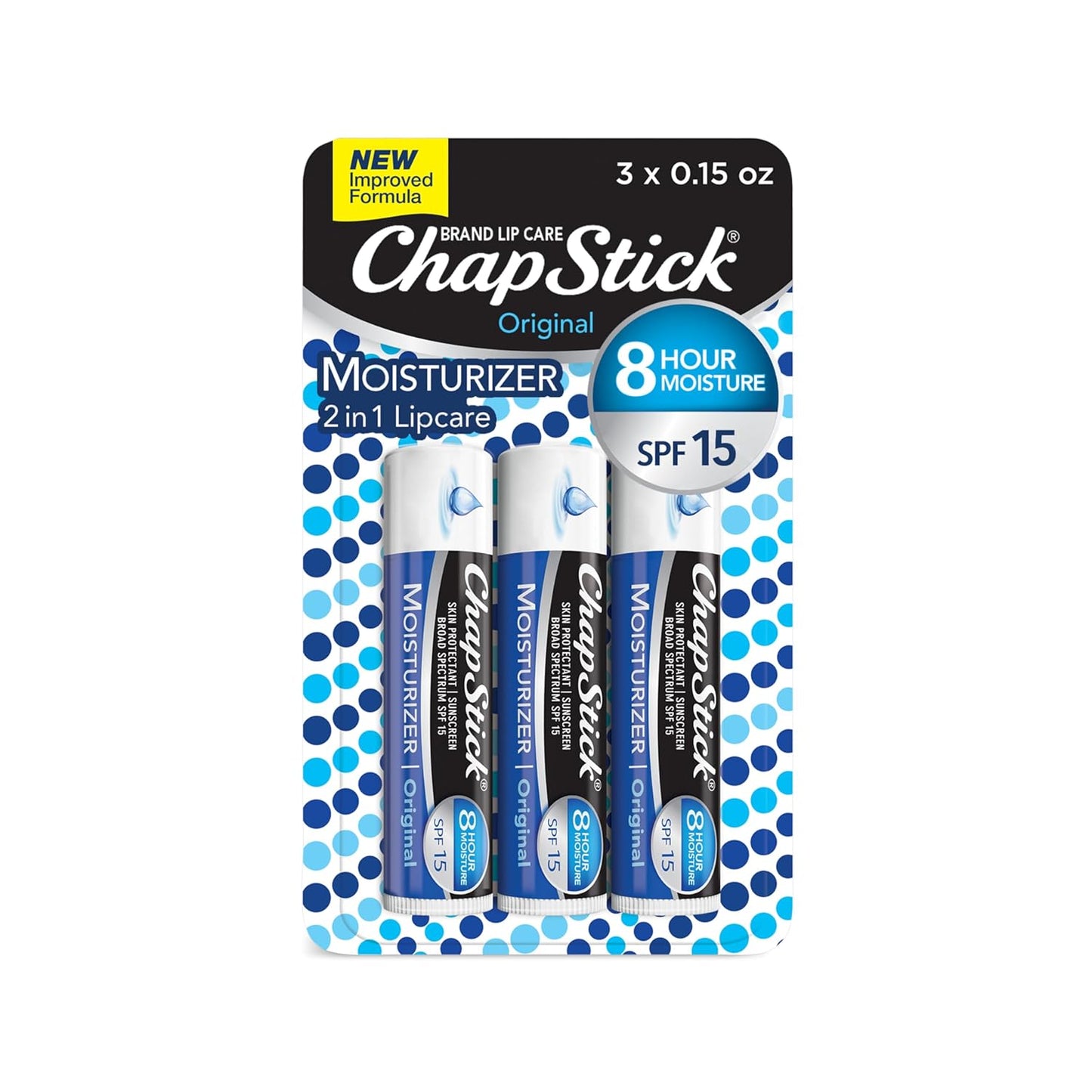 ChapStick_Moisturizer_Original_Lip_Balm_Tubes,_SPF_15_and_Skin_Protectant_-_0.15_Oz,_3_Count_(Pack_of_1)