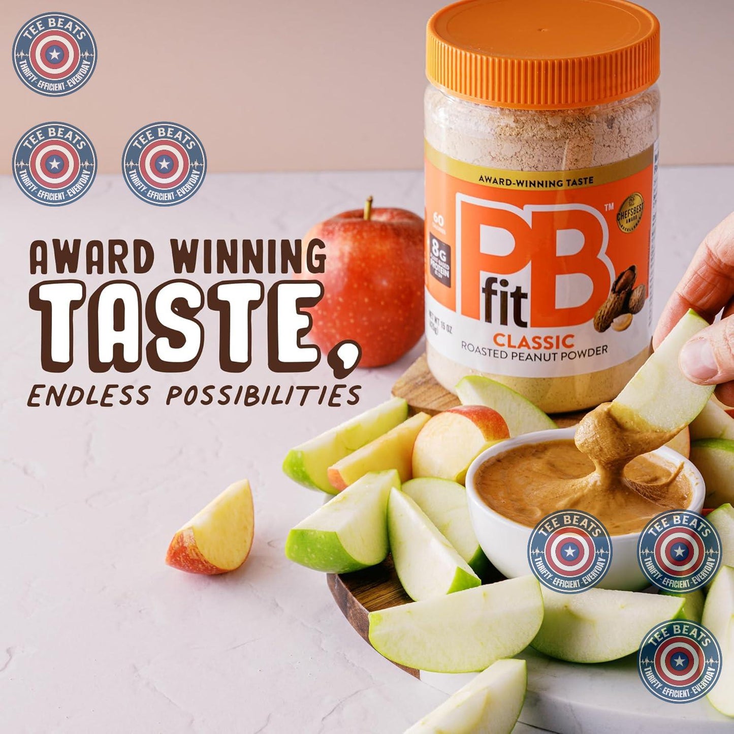 PBfit_15_Ounce_Classic_Peanut_Butter_Powder,_Powdered_Spread_From_Real_Roasted_Peanuts,_8g_of_Protein_8%_DV,_Gluten-Free,_60_calories,_87%_less_fat_(Pack_1)