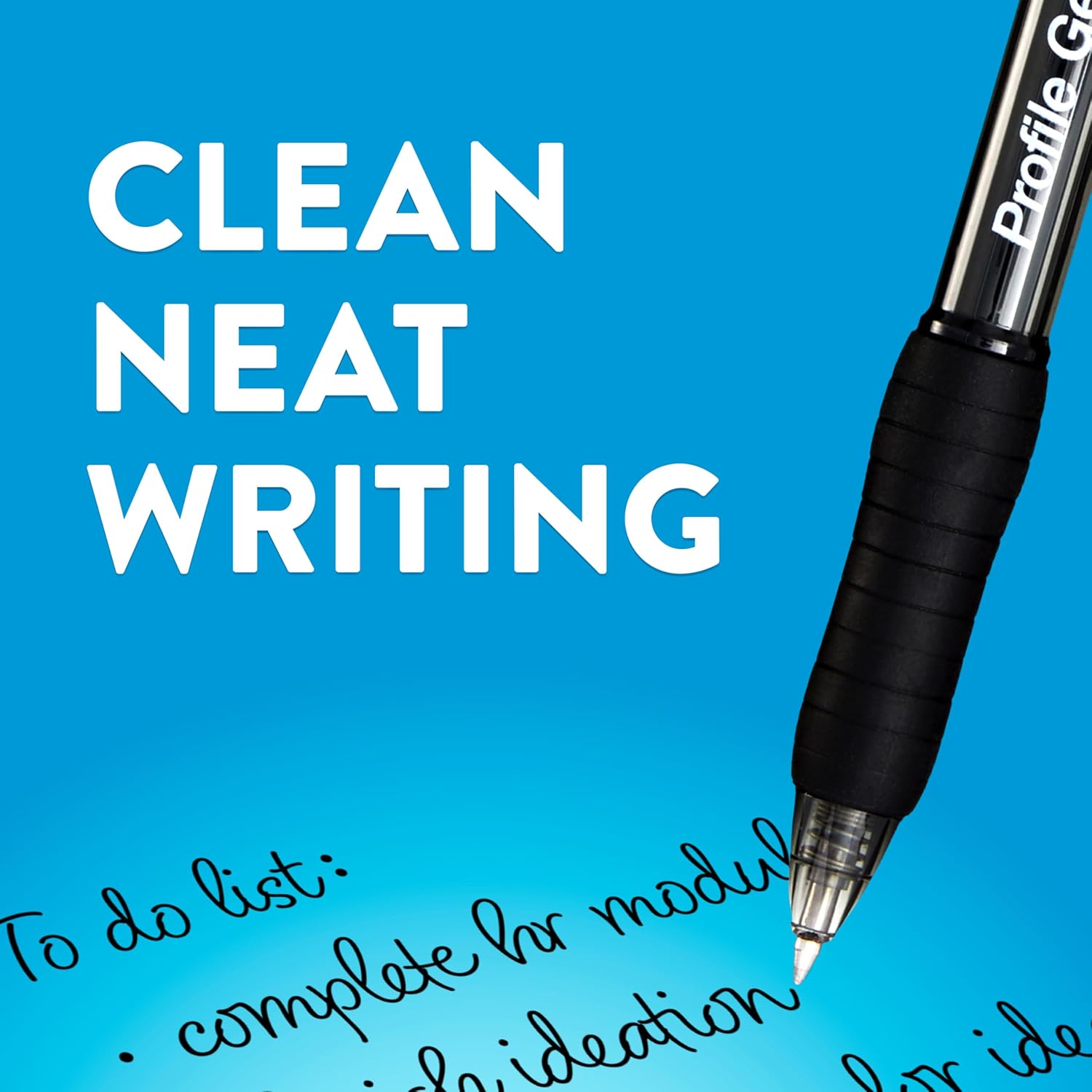 Paper_Mate_Gel_Pen_Profile_Retractable_0.7mm_Black_12_Count