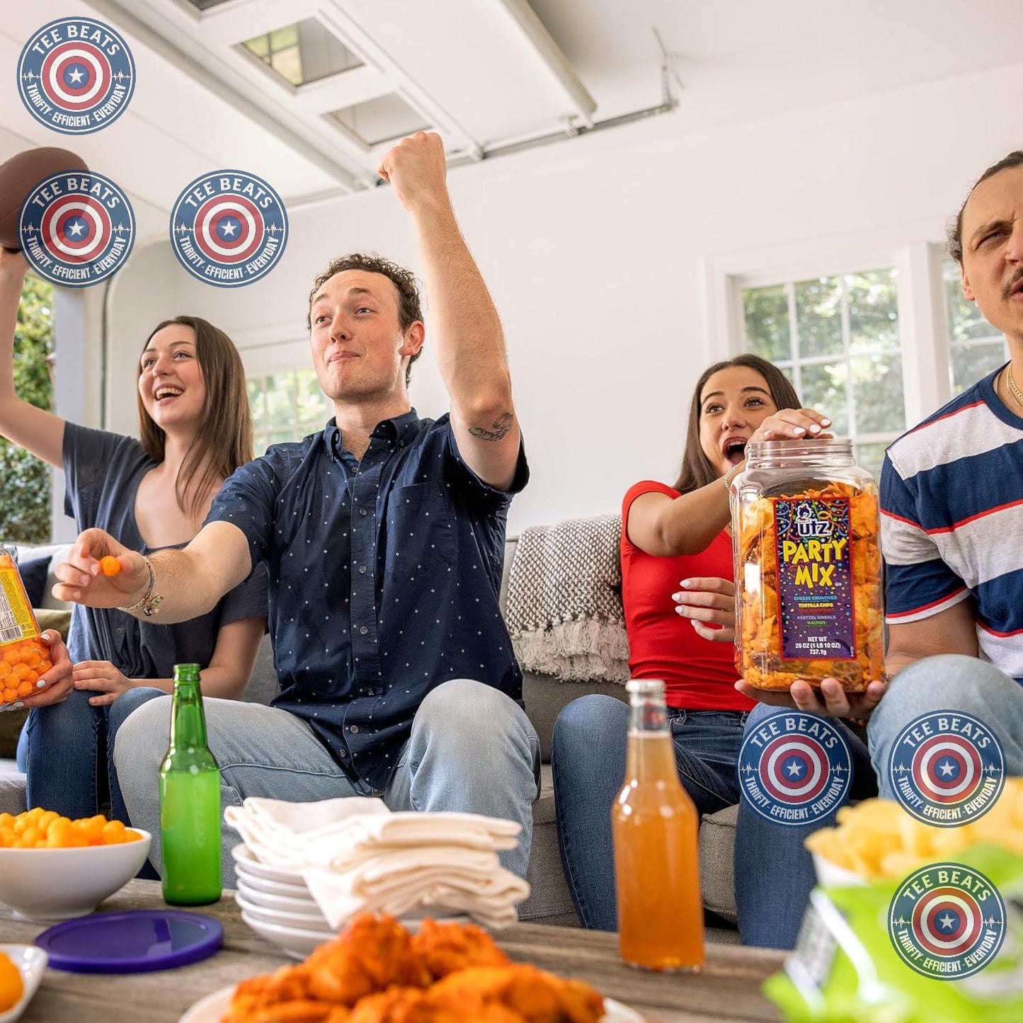 Utz_Party_Mix_-_26_Ounce_Barrel_Tasty_Snack_Includes_Corn/Nacho_Tortillas,_Pretzels,_BBQ_Corn_Chips_and_Cheese_Curls,_Easy_Quick_Snacks,_Cholesterol_Free_Trans-Fat