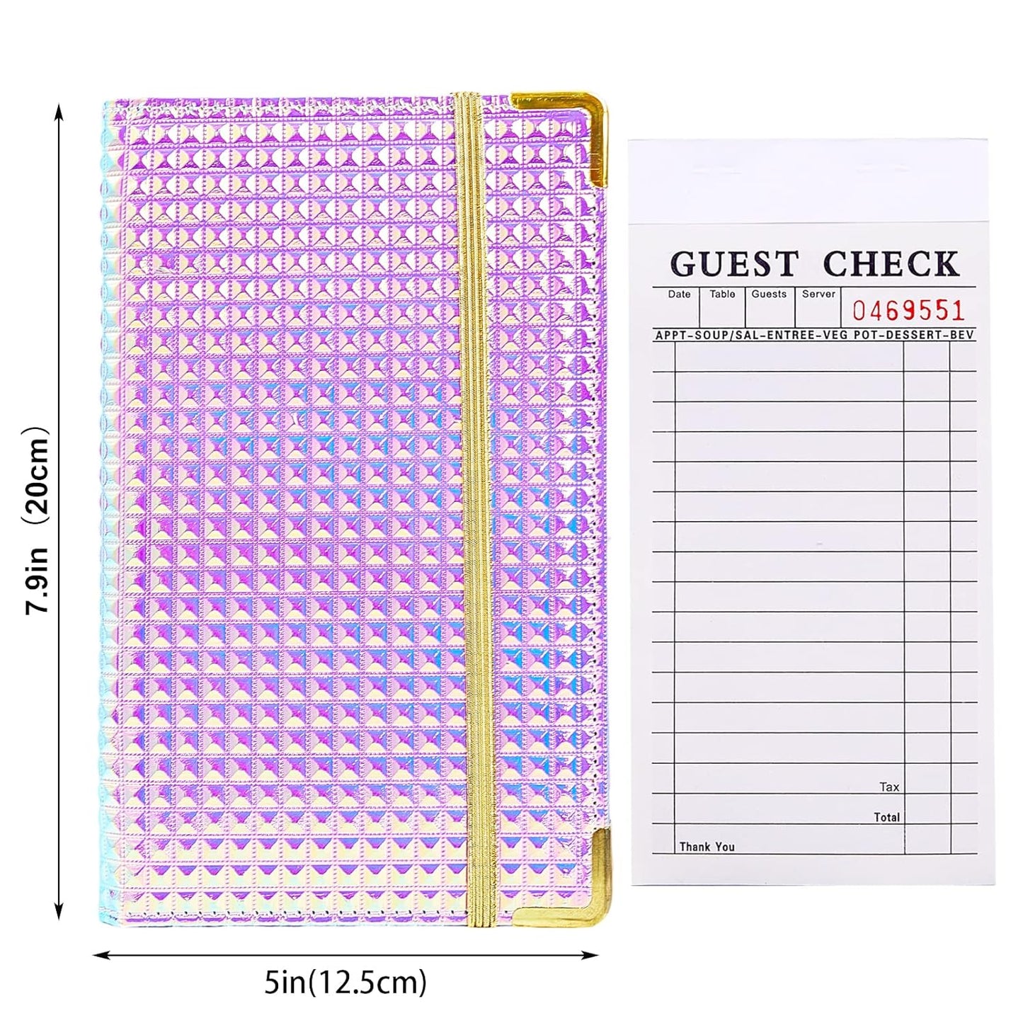 Server_Book_Waitress_Book_with_Money_Pocket_Unique_Glitter_Leather_Server_Books_for_Waitress_Black_Serving_Books_with_Zipper_Pocket_Waiter_Accessories