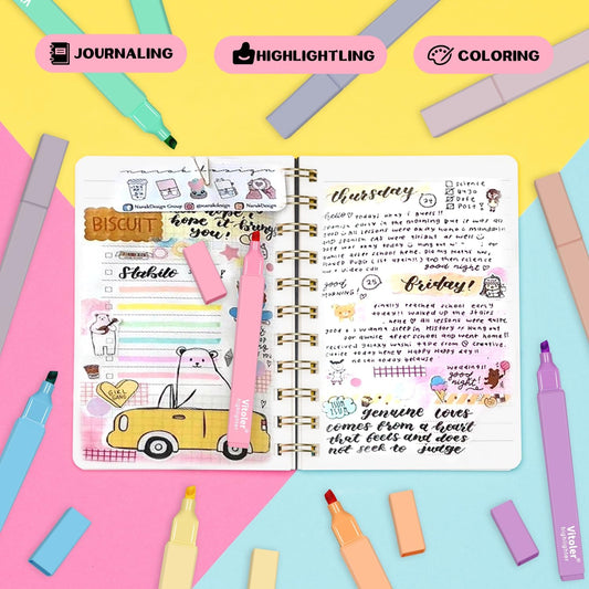 Chisel_Tip_Marker_Pen,_Assorted_Color_Candy_Highlighters,_No_Bleed_Bible_Highlighters,Cute_Pastel_Highlighters_for_Journaling_Planner_Notes_School_Supplies