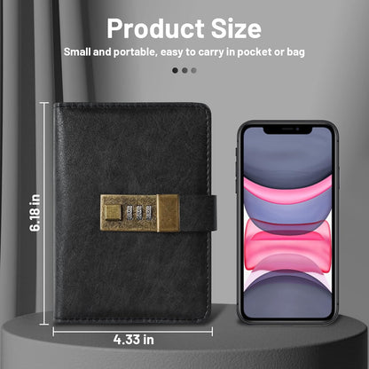 WEMATE_Password_Book_with_Lock,_Password_Book_with_Alphabetical_Tabs_600+_Password_Spaces,_Password_Logbook_with_Lock,_Password_Keeper_for_Computer_4.33_X_6.18_Inch