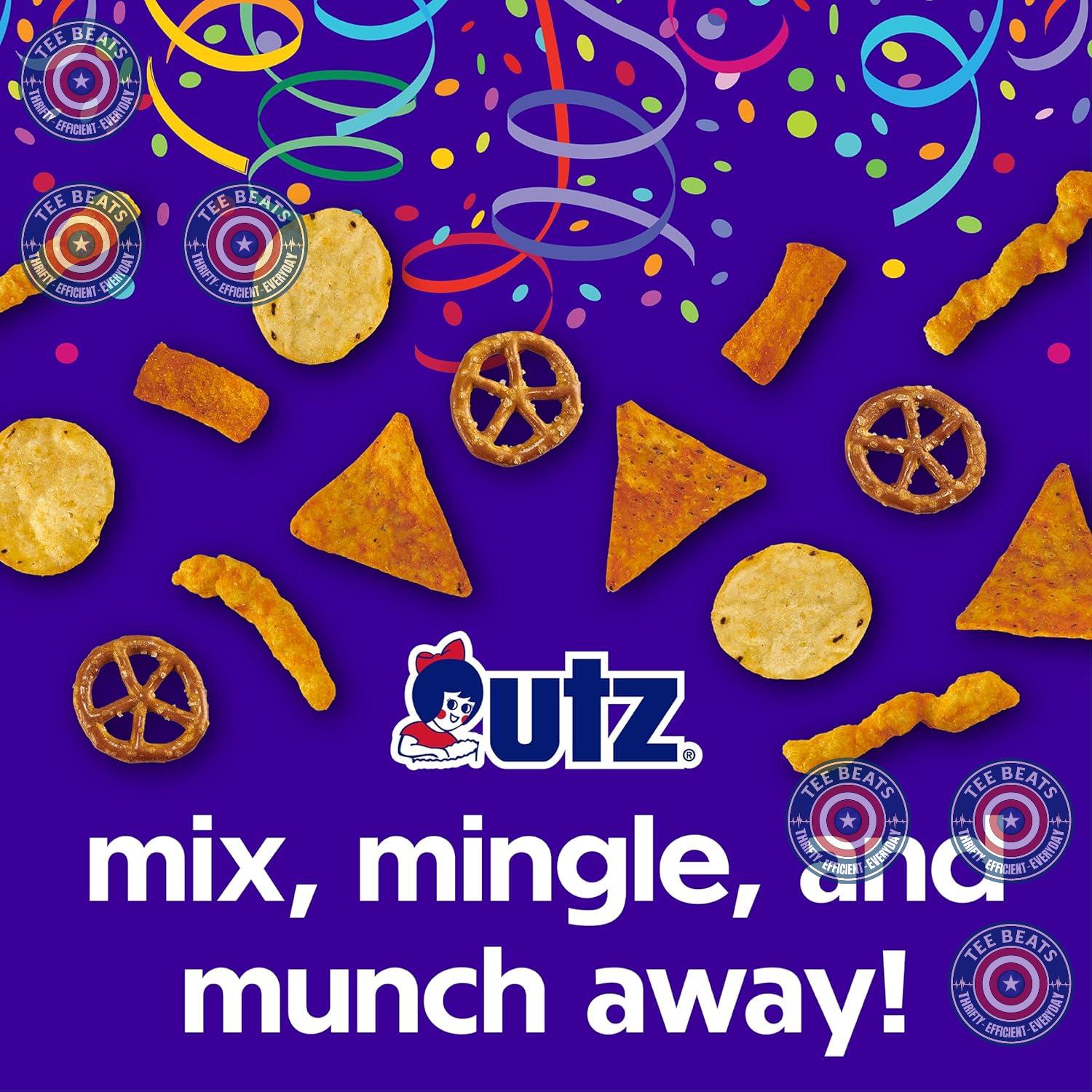 Utz_Party_Mix_-_26_Ounce_Barrel_Tasty_Snack_Includes_Corn/Nacho_Tortillas,_Pretzels,_BBQ_Corn_Chips_and_Cheese_Curls,_Easy_Quick_Snacks,_Cholesterol_Free_Trans-Fat