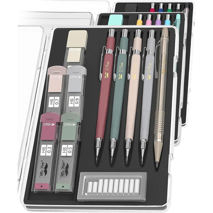 Mechanical_Pencil_Set_with_Leads_and_Eraser_Refills,_5_Sizes_-_0.3,_0.5,_0.7,_0.9_and_2_Mm,_for_Drafting,_Drawing_and_Sketching