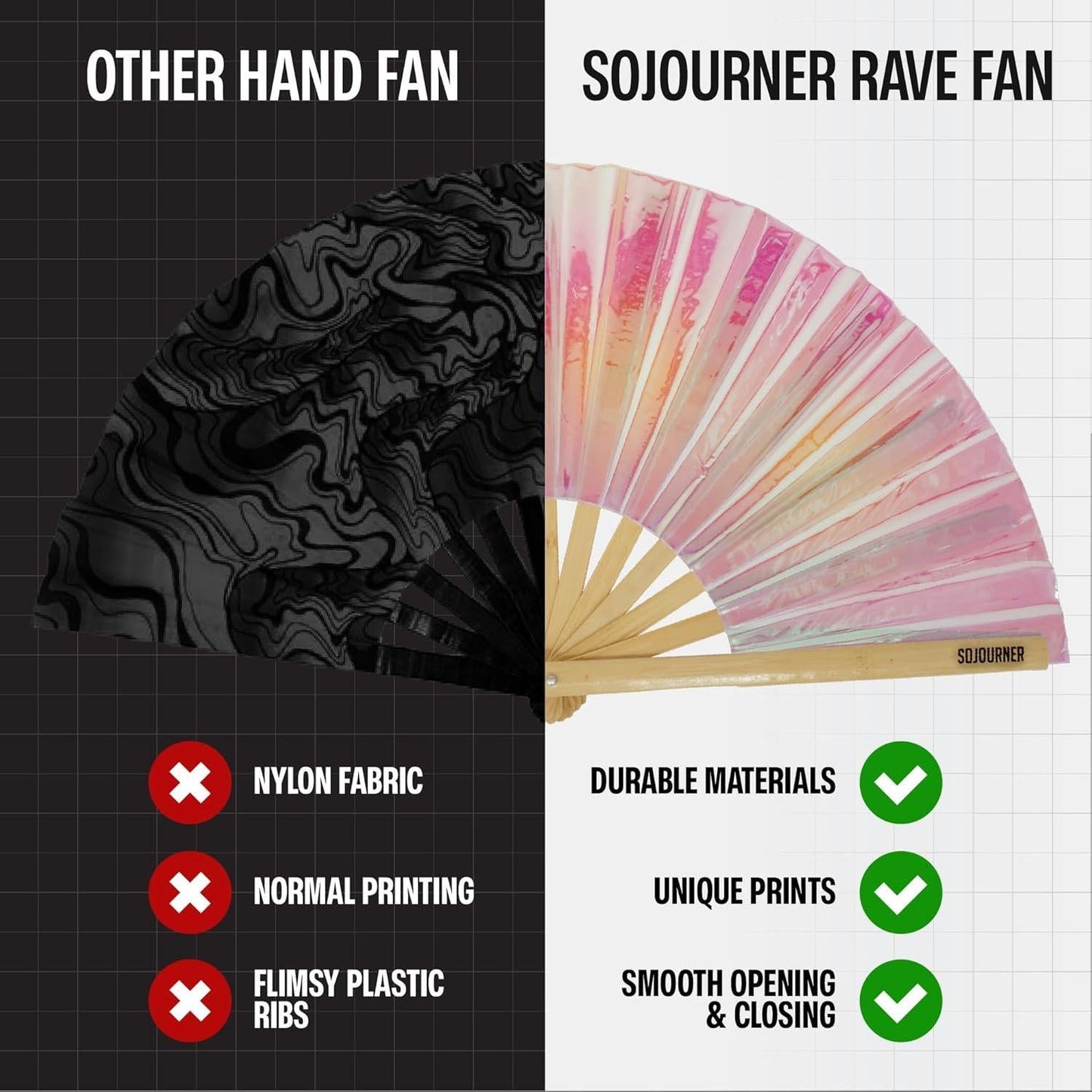 SoJourner_Bags_Rave_Fan_-_Large_Folding_Fan_-_Clack_Fan_Hand_for_Raves,_Halloween,_Burlesque,_Rainbow_Outfits_for_Women_&_Festival_Accessories