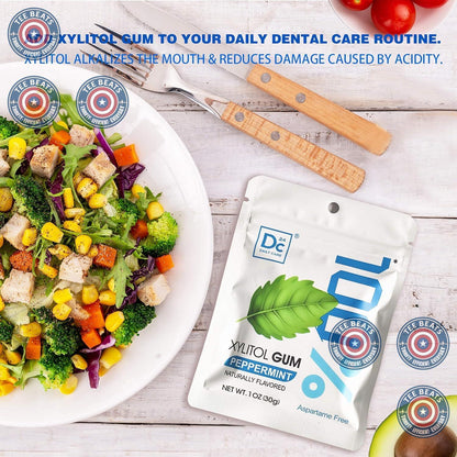 DC24_DAILY_CARE_100%_Xylitol_Gum,_Aspartame_Free,_Sugar_Free_Peppermint_Chewing_Natural_Flavors,_Gluten_Vegan,_20_Pieces,_Pack_of_2