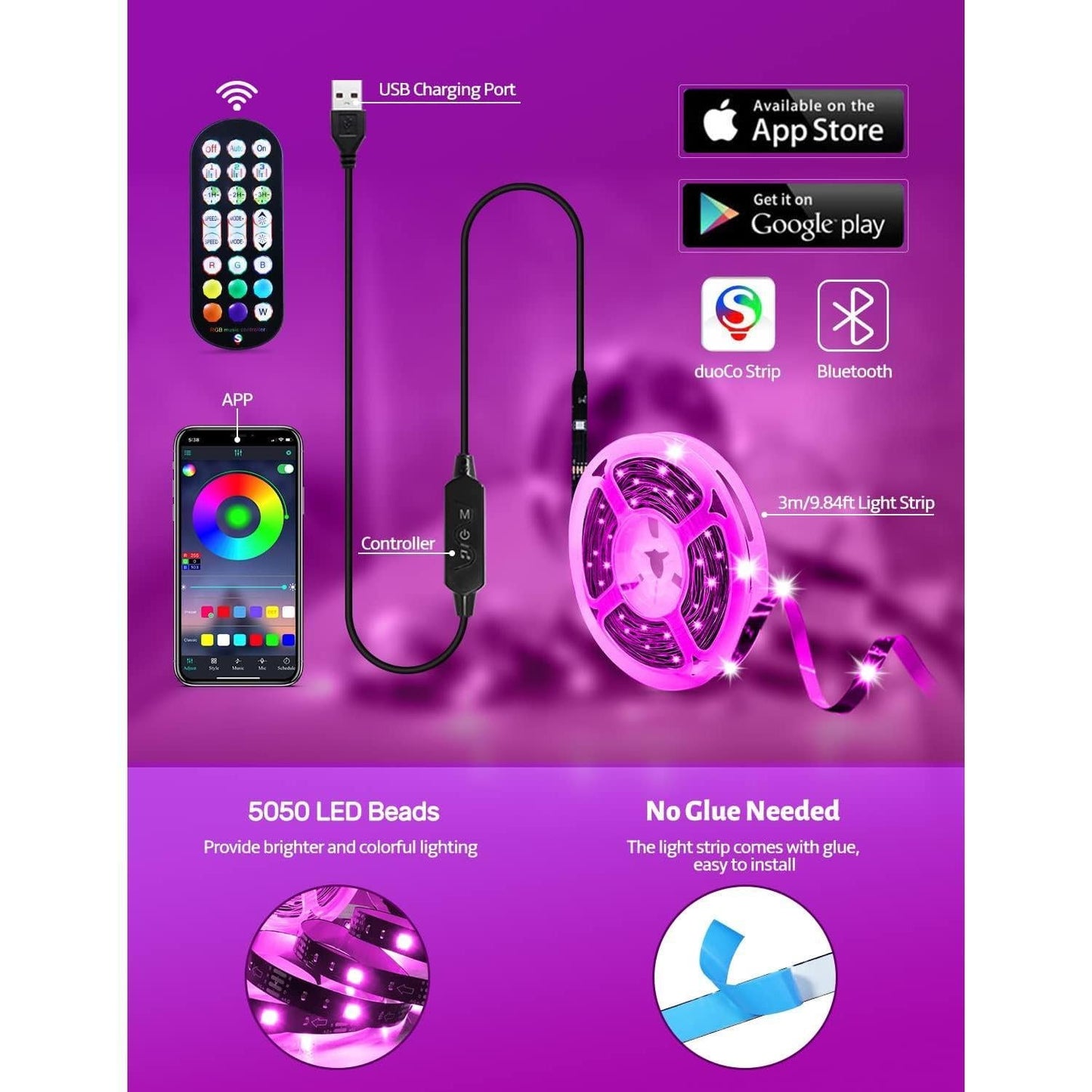 LED_Lights_for_TV_Led_Backlight,_9.84ft_RGB_Led_Strip_Lights_USB_TV_Lights_Behind_32-43in_TV,_APP_Remote_Control_Music_Sync_TV_Led_Lights_for_Bedroom