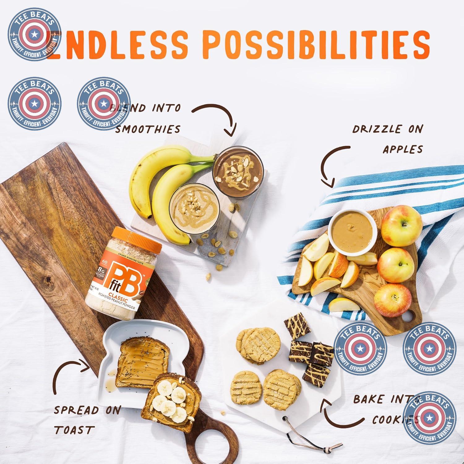 PBfit_15_Ounce_Classic_Peanut_Butter_Powder,_Powdered_Spread_From_Real_Roasted_Peanuts,_8g_of_Protein_8%_DV,_Gluten-Free,_60_calories,_87%_less_fat_(Pack_1)