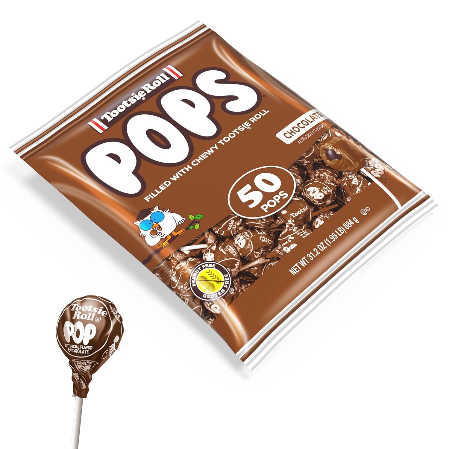 Tootsie_Pops_Single_Flavor_Bag_-_Chocolate_Flavored_Lollipops_with_Chocolatey_Center_-__Brown_Candy_-_Peanut_Free,_Gluten_Free,_50_Count_(Pack_of_1)