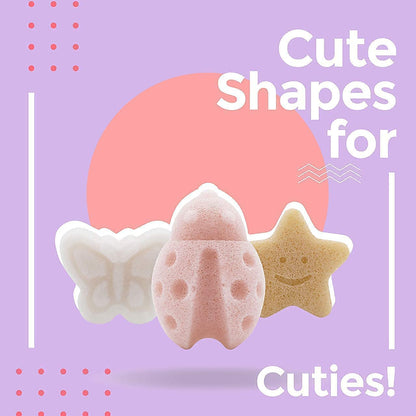 myHomeBody_Konjac_Sponge_for_Bathing,_Cute_Shapes_Natural_Bath_Sponges_for_Infants,_Toddler_Bath_Time,_Natural_and_Safe_Plant-Based_Toys