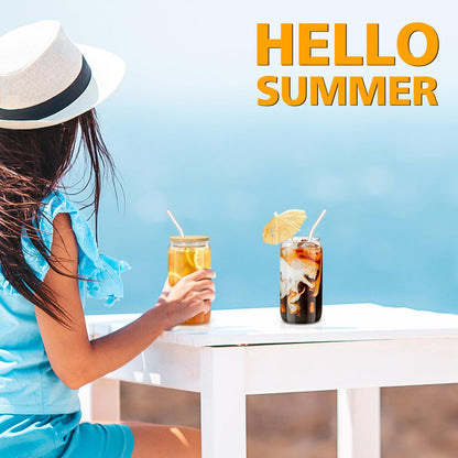 4PCS_Glass_Cups_with_Bamboo_Lids_and_Straws,_16OZ_Ice_Coffee_Cup,_Drinking_Cup_set_with_Wooden_Lids,_Home_Essential_Glass_Tumblers_for_Beer,_Cocktail,_Tea_and_Latte_Clear