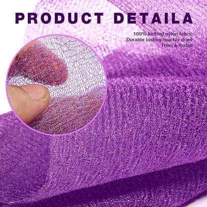 3_Pieces_Exfoliating_Washcloth_Shower_Towel_African_Net_Sponge_Japanese_Wash_Cloth_Face_Exfoliating_Sponge_Loofah_Exfoliating_Body_Scrubber_for_Body_Exfoliation